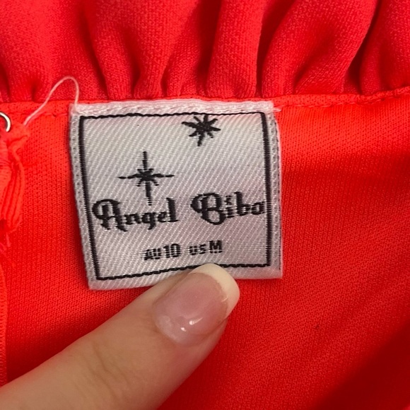 Selfie Leslie Tangerine Dreamers Deep V Frill-Trimmed Bust Dress - Picture 4 of 4